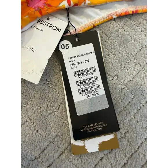 NWT Vix by Paula Hermanny Lowana Mustard Ana-Giulia 2 Piece Bikini Size LARGE - Picture 5 of 10